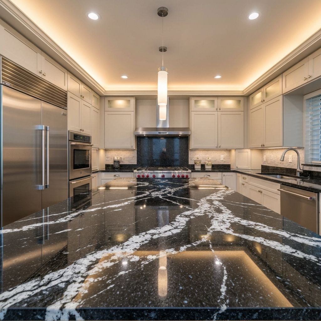 Black Galaxy Granite countertop - Elegant Granite Countertop Installation in Leesburg, VA