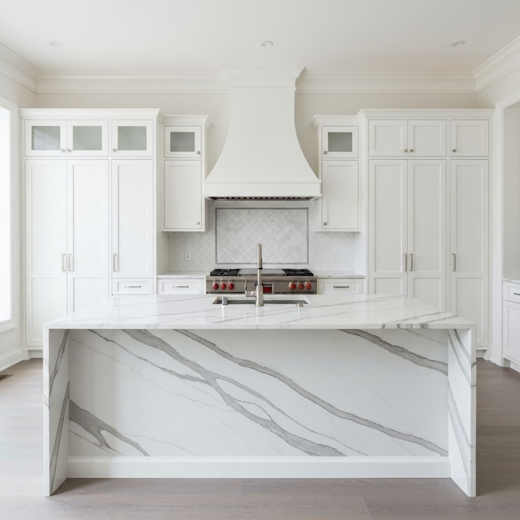 Carrara Marble countertop - Contemporary Marble Countertop Upgrade in Sterling, VA